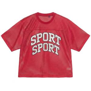 Camiseta de hombre extragrande con estampado gráfico retro Blokecore de malla perforada de alta calidad, personalizada al por mayor - Product Image 1