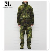 LARSUR personnalisé usine soleil délavé Ripstop coton sergé camouflage matelassé doudoune détresse Vintage lavage Camouflage travail manteau hommes
