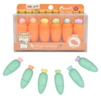 Customizable 6 Colors Carrot Shape Highlighter Pens Marker Pen Highlighters For DIY Drawing