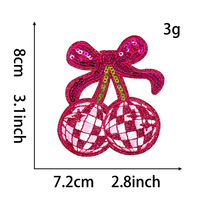 Patch brodé en forme de cœur pour la Saint-Valentin, avec nœud en cerise, paillettes, broderie LOVE, applique en forme de lèvres, nœud en paillettes XOXO pour les amoureux