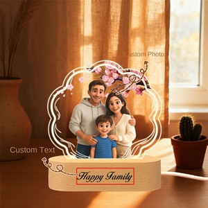 CJH Cadeaux Personnalisés Couple Romantique LED Veilleuse <span class=keywords><strong>Pixar</strong></span> Style Exclusif Commémoratif Maison Chambre Décoration Bienvenue Photo Cadeau - Product Image 2