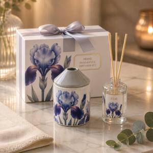 Diffuseur de parfum en céramique peint à la main avec motif floral, en porcelaine blanche, sélection multicolore, bocal conique, <span class=keywords><strong>cadeau</strong></span> parfumé - Product Image 1