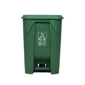 Foot Operated Plastic Trash Can Red Rectangular Pedal Lid Indoor Outdoor Use 2.38kg 4.86kg ZH 021 - Product Image 4