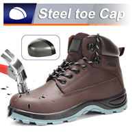 Chaussures de sécurité JIANKUN classiques en cuir véritable avec embout et plaque en acier, anti-choc et anti-perforation
