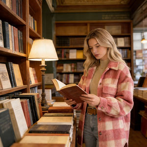 Oferta Especial en Temu: Chaqueta Camisera a Cuadros con Tacto Suave 2026 para Salidas Informales y Uso Diario para Mujer - Product Image 3