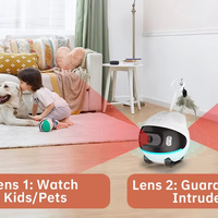 Caméra mobile 4G pour animaux de compagnie avec contrôle à distance pour toute la maison 135 °   Audio bidirectionnel grand angle pour chiens et chats