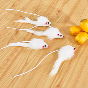 Mainan hewan peliharaan berbentuk realistis, pohon panjat kucing tubuh kecil, mainan hewan peliharaan kayu menyenangkan dengan liontin tikus mewah untuk kucing - Product Image 1