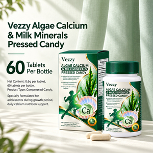 Algen-Kalzium & Milchmineralien Pressbonbons 60 Tabletten Duale Kalziumquelle für Teenager-Knochenernährung Nahrungsergänzungsmittel OEM ODM - Product Image 6