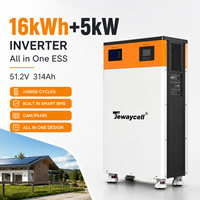 Système de stockage d'énergie domestique Tewaycell 16 kWh, onduleur hors réseau 5 kW, système ESS tout-en-un, batterie LiFePO4 51,2 V 314 Ah, BMS intelligent
