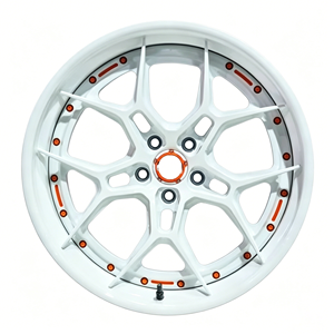 ล้อฟอร์จสีขาวส้มเงาแบบชิ้นเดียว 5x114.3 5x120 5x112 ขอบเว้าลึก สปอร์ต - Product Image 2