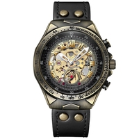 Montre homme Binbang rétro, mode décontractée, montre mécanique automatique en bronze, produit à succès transfrontalier