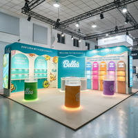 Stand d'exposition modulaire haut de gamme Izexpo entièrement personnalisé 20x20 pieds, attrayant pour l'Expo des confiseries et des en-cas