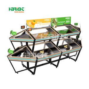 Présentoir en bois en acier de légume fruit de supermarché de rayonnage de produit de multi-unité pour la ferme - Product Image 6