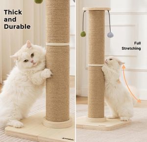 Legend Wholesale Griffoir pour chat de 35 pouces de haut Base en bois massif Tour d'arbre à chat avec cadre d'escalade en sisal - Product Image 6