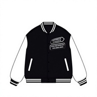 Veste de baseball varsity coupe-vent en polyester chenille brodée avec logo personnalisé de haute qualité, style streetwear, modèle simple