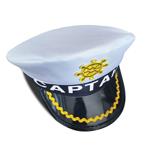 หมวกกะลาสีเรือยอชท์ปักลาย ปรับขนาดได้ หมวกแก๊ปสไตล์ทหารเรือ อุปกรณ์เสริมชุดทหารเรือ - Product Image 3
