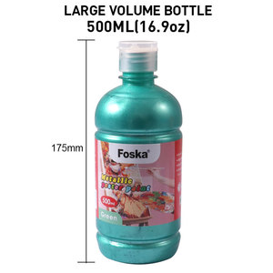 Foska, venta al por mayor, artista no tóxico, 10 colores, 500ml, gran volumen, brillo, cartel metálico, pintura al témpera para niños artísticos - Product Image 6
