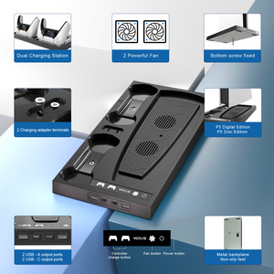 ขาตั้งระบายความร้อนสำหรับคอนโซล PS5 พร้อมแท่นวางคอนโทรลเลอร์และที่แขวนหูฟัง 3 พอร์ต USB อุปกรณ์เสริมสำหรับเล่นเกม - Product Image 3