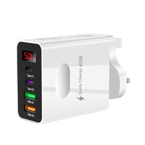 Chargeur à affichage numérique multi-ports, tête de charge 3.1A 2USB+2Type C, adaptateur universel de voyage, chargeur USB - Product Image 1