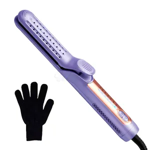 Rollo recto de doble propósito Plancha para el cabello de iones negativos Plancha para el cabello con forma persistente