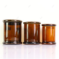 Porte-bougies en verre recyclé vert et brun de luxe, vides, avec logo personnalisé, 4 oz, 8 oz, 12 oz, avec couvercle plat pour bougies