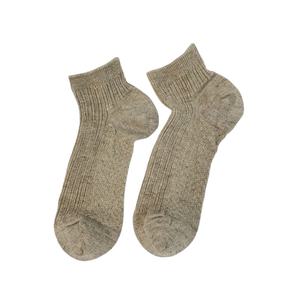 100% 대마 원사 짧은 양말 자카드 직물 천연 색상 탈취제 발목 양말 발 편안한 패션 코디 OEM - Product Image 1