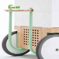 Mini chariot à bonbons Mobile en bois, avec poignée et pegboard pour sucettes et glaces
