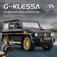 Modèle réduit de Mercedes-Benz G63 à l'échelle 1:24 en alliage, SUV tout-terrain télécommandé avec portes ouvrables, voitures télécommandées, jouet rechargeable pour enfants