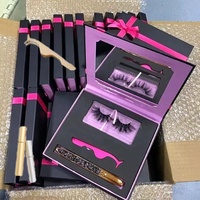 Vente en gros de faux cils en vison faits à la main 25mm 100%, marque privée, style naturel, avec emballage