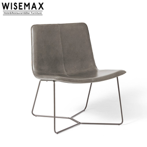 <span class=keywords><strong>Fauteuil</strong></span> de salon en <span class=keywords><strong>cuir</strong></span> gris moderne, détente pour <span class=keywords><strong>Club</strong></span> ou balcon, à cadre métallique, nouveau modèle - Product Image 5