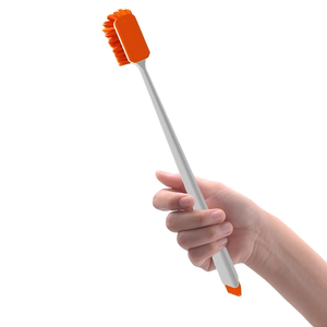 Brosse d'aquarium économique à long manche, double tête souple et rigide pour l'élimination des algues dans les coins morts, pour l'entretien des aquariums domestiques - Product Image 2