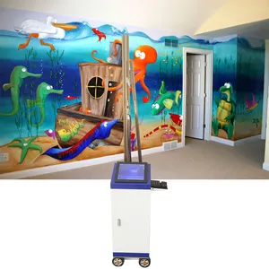 Bheng New 3d 5d vertical wall pen painting machine with 2 tx800 printhead indoor outdoor mural CMYKW UV Ink wall printer