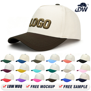 Casquette de baseball structurée à 5 panneaux bicolore avec broderie 3D personnalisée, 100 % coton, fermeture snapback, pour hommes et femmes SY001 - Product Image 1