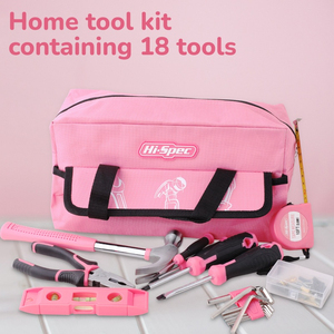 <span class=keywords><strong>18PC</strong></span> màu hồng trẻ em đa khoan dụng cụ cầm tay thiết lập với công cụ túi lấy cảm hứng từ trẻ engineers' Bộ công cụ sửa chữa ODM OEM hỗ trợ - Product Image 2