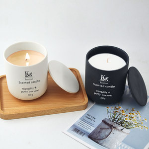Pot à bougie en céramique Conteneurs à bougie uniques avec couvercles Supports de luxe - Product Image 3