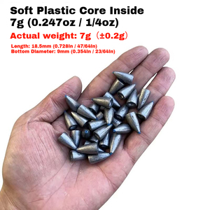 Plombs de pêche en plomb avec noyau en ligne souple, lestes encastrés pour la pêche au bar - Product Image 6