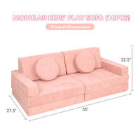 Konvertierbares Kinder-Spielsofa mit Waschbaren Bezügen Vakuumverpacktes Kleinkind-Modulsofa für Indoor-Spielzimmer und Burgbau