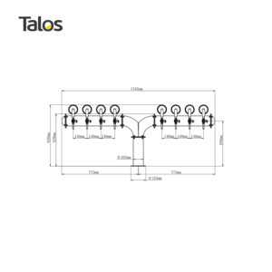 Tour à bière TALOS R en acier inoxydable, <span class=keywords><strong>8</strong></span> robinets, 102 mm, équipement de distribution de bière pression (LED, BRONZE ROUGE) - Product Image 3
