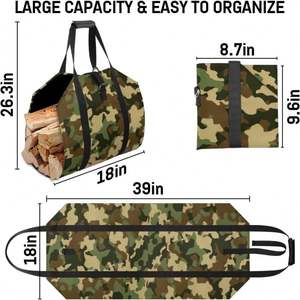 Bolsa de Transporte de Leña Grande de Muestra Gratuita para Accesorios de Estufa de Leña, Bolsa de Transporte de Troncos de Lona Encerada Resistente - Product Image 2