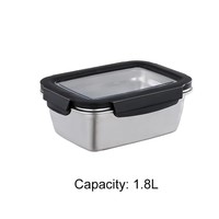 Boîte à lunch carrée en acier inoxydable hermétique pour la conservation des aliments, capacité de 1 à 3 L, portable pour la cuisine