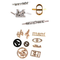 Logo en métal personnalisé de haute qualité pour vêtements design de mode étiquettes gravées de nom de marque