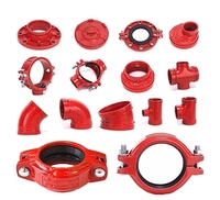 Raccord FM pour tuyaux en acier rainurés 1-12'' ASTM, flexible/rigide, pour système de lutte contre l'incendie, finition peinture zinc OEM, garantie 3 ans