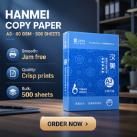 Produits très vendus, papier copie blanc 80 g/m², rouleau A3, papier copie blanc 80 g/m² pour utilisation avec une machine d'impression