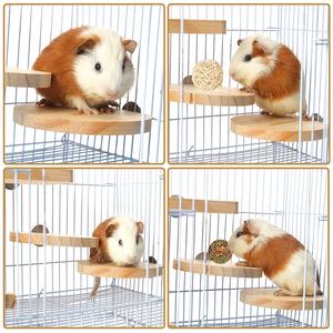 Plataforma de jaula para hámster, accesorios de madera, Chinchilla en forma de L, plataforma de juego con agujero redondo, juguetes de Pedal de madera no tóxicos - Product Image 6
