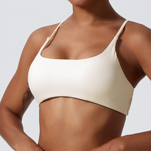 Soutien-gorge <span class=keywords><strong>de</strong></span> <span class=keywords><strong>sport</strong></span> sexy et doux pour femmes grandes tailles, simple, à bretelles croisées, dos nu, maintien moyen, antistatique, rembourré, type débardeur court <span class=keywords><strong>de</strong></span> yoga - Product Image 6