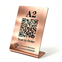 Support de code QR personnalisé en acier inoxydable, plaque d'affichage de paiement moderne pour table de restaurant
