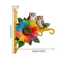 Crochet mural en fer forgé coloré métallique pour cour, support suspendu pour plantes, crochet pour pot de fleurs, mangeoire à oiseaux en fer forgé