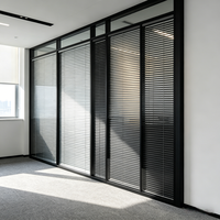 Cloison de bureau moderne modulaire insonorisée sans cadre, démontable, en acier trempé, simple ou double vitrage, cloison en verre transparent pour villa, hôtel, salle de bain