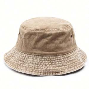 Wholesale Custom Logo Spring <b>Summer</b> Casual Outdoor Blank Washed Cotton Sun <b>Cap</b> <b>Flat</b> Top Adult Unisex Women Bucket Hat - Product Image 6