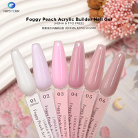 Gel de construction pour ongles Hema Free TPO Free Foggy Peach Acrylic Builder, couleur rose, en pot, non toxique, gel acrylique pour la construction des ongles